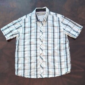 Men's Blue Plaid Short Sleeve Shirt